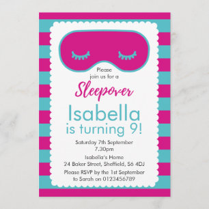 Invitación a la fiesta de cumpleaños temática Slee