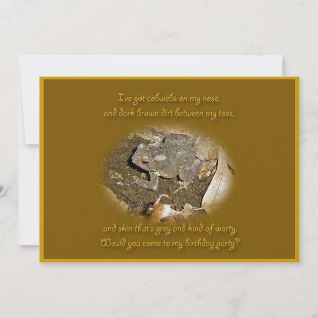 Invitación a la fiesta de cumpleaños Toad común (Anverso)