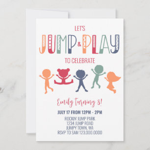 Invitación a la fiesta de cumpleaños Trampoline Ju