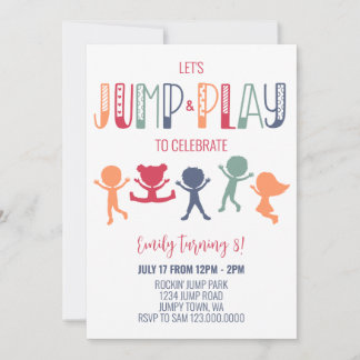 Invitación a la fiesta de cumpleaños Trampoline Ju