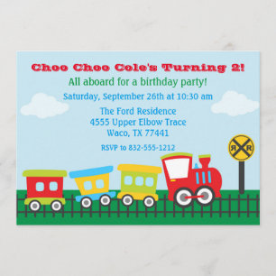 Invitación a la fiesta de cumpleaños - tren Choo C