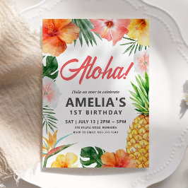 Invitación a la Fiesta de Cumpleaños Tropical Hawa