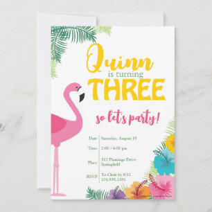 Invitación a la fiesta de cumpleaños tropical, inv