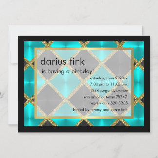 Invitación a la fiesta de cumpleaños Turquoise Bla