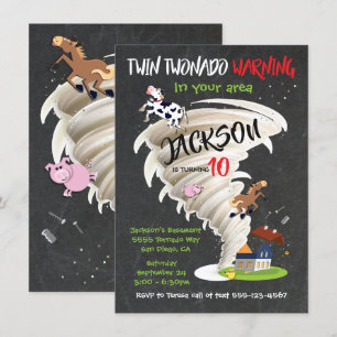 Invitación a la fiesta de cumpleaños Twin Tornado