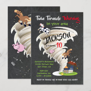 Invitación a la fiesta de cumpleaños Twin Tornado