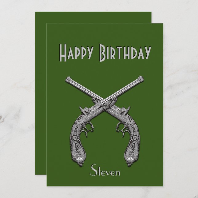 Invitación a la fiesta de cumpleaños verde de Cros (Anverso / Reverso)