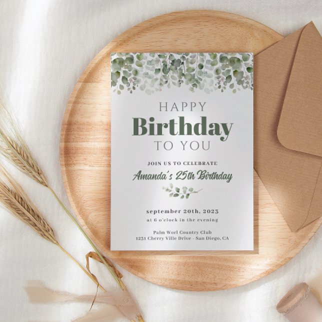 Invitación a la fiesta de cumpleaños verde de Gree (Subido por el creador)