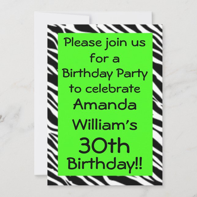 Invitación a la fiesta de cumpleaños verde Lime (Anverso)