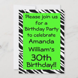 Invitación a la fiesta de cumpleaños verde Lime