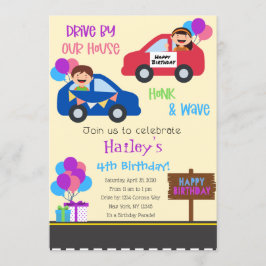 Invitación a la fiesta de cumpleaños vertical de d