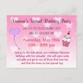 Invitación a la fiesta de cumpleaños virtual