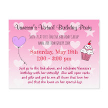 Invitación a la fiesta de cumpleaños virtual