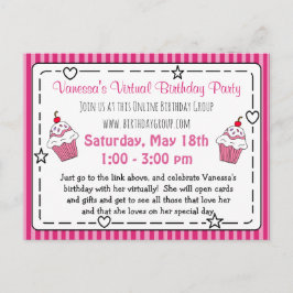 Invitación a la fiesta de cumpleaños virtual de Wh