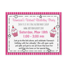 Invitación a la fiesta de cumpleaños virtual de Wh