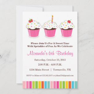 Invitación a la fiesta de cupcakes