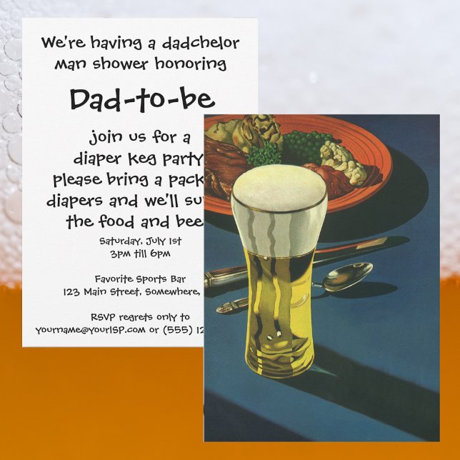 Invitación a la fiesta de Dadchelor de Baby Shower (Subido por el creador)
