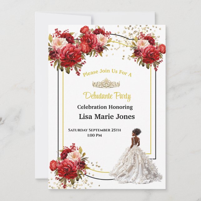 Invitación a la fiesta de debutante (Anverso)