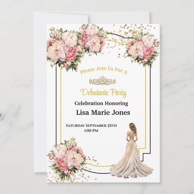 Invitación a la Fiesta de Debutante (Anverso)