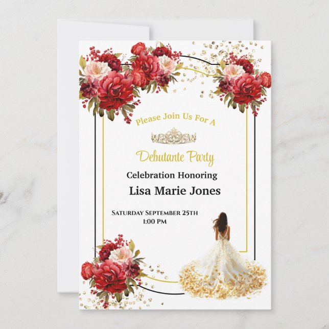 Invitación a la Fiesta de Debutante (Anverso)