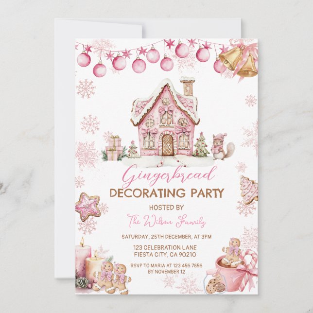 Invitación a la fiesta de decoración de casas de j (Anverso)