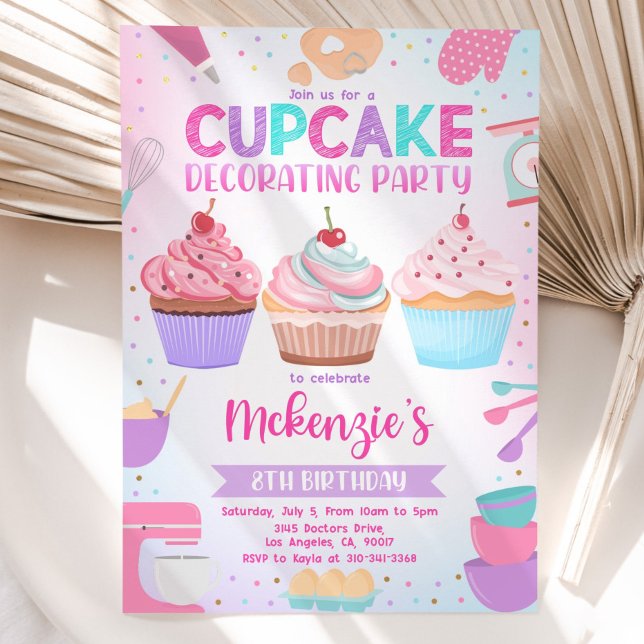 Invitación a la Fiesta de Decoración de Cupcakes,  (Subido por el creador)