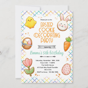 Invitación a la fiesta de decoración de galletas d