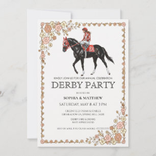 Invitación a la fiesta de derby de carreras de cab