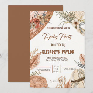 Invitación a la fiesta de derby de sombrero grande