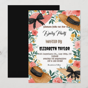 Invitación a la fiesta de derby de sombrero grande