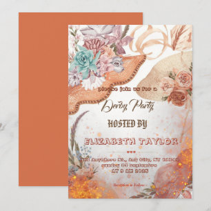 Invitación a la fiesta de derby de sombrero grande