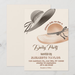 Invitación a la fiesta de derby de sombrero grande