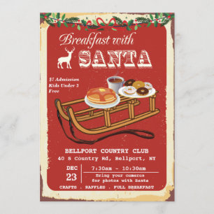 Invitación a la fiesta de desayuno con Santa