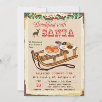 Invitación a la fiesta de desayuno con Santa