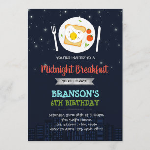 invitación a la fiesta de desayuno de medianoche