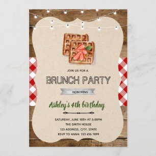 invitación a la fiesta de desayuno de waffles