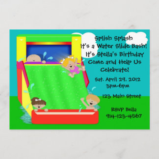 Invitación a la fiesta de deslizamiento de agua
