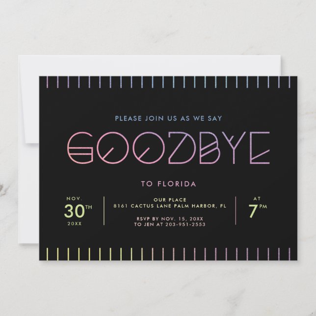 Invitación a la fiesta de despedida (Anverso)