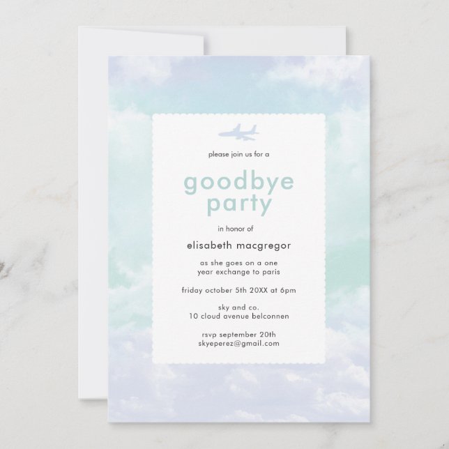 Invitación a la fiesta de despedida (Anverso)