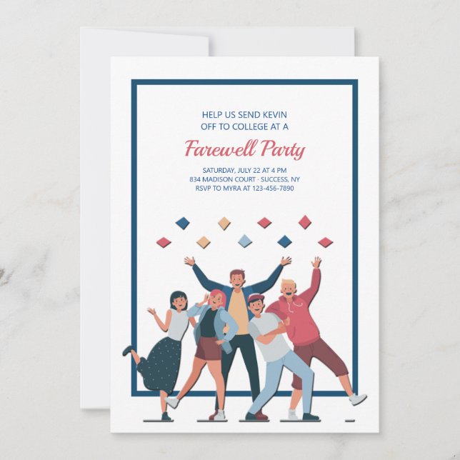 Invitación a la fiesta de despedida de College Bou (Anverso)