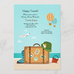Invitación a la fiesta de despedida de Feliz Viaje