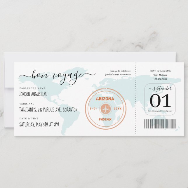 Invitación a la fiesta de despedida de pases de em (Anverso)