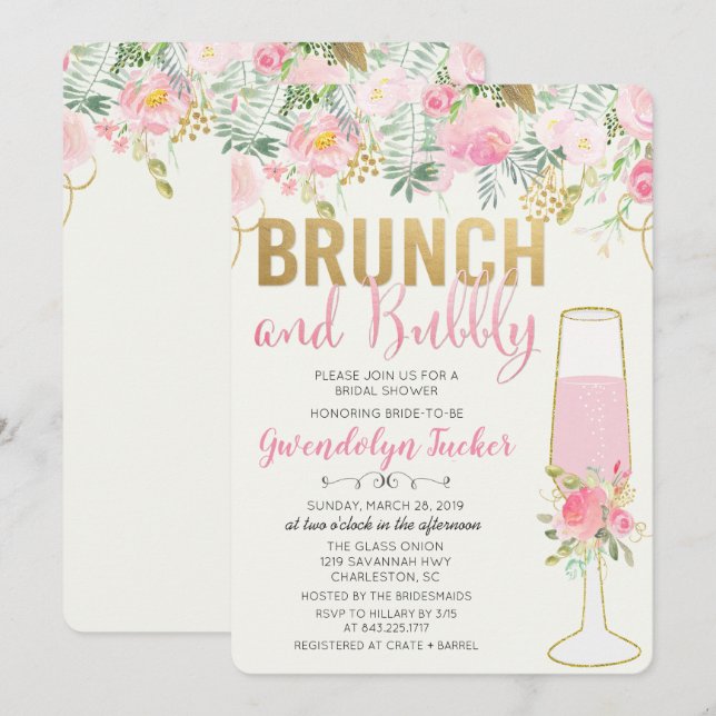 Invitación a la fiesta de despedida de soltera Bru (Anverso / Reverso)