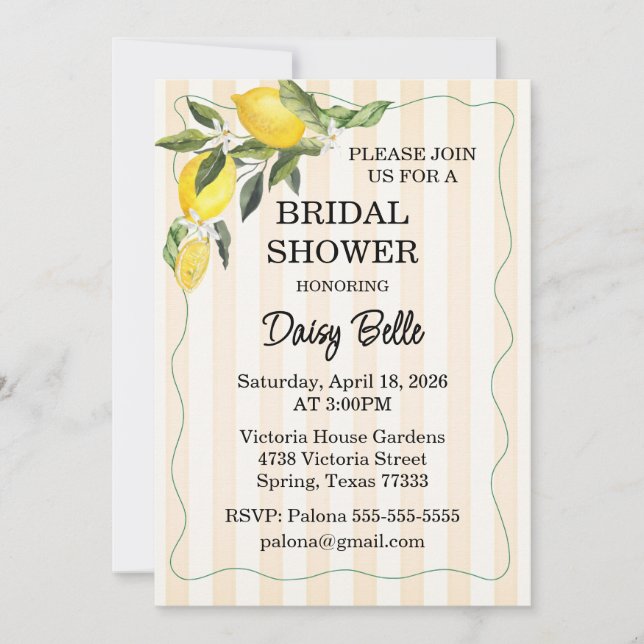 Invitación a la Fiesta de Despedida de Soltera La  (Anverso)