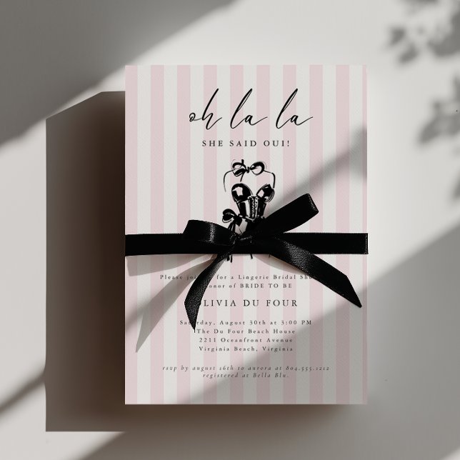 Invitación a la fiesta de despedida de soltera Oh  (Oh la la Bridal Shower Invitation)