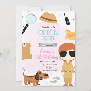Invitación a la fiesta de detectives chicas
