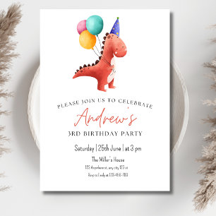 Invitación a la fiesta de dinosaurios jurásicos pa