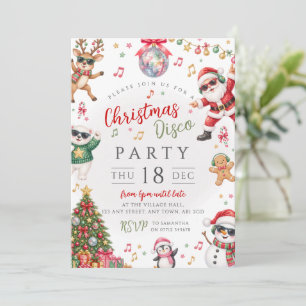 Invitación a la fiesta de disco de Navidad para ni
