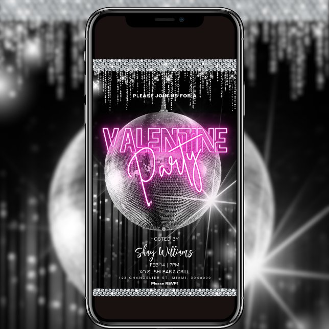 Invitación a la fiesta de Disco Glam Valentine (Subido por el creador)