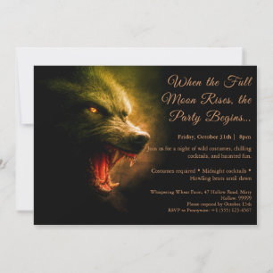 Invitación a la fiesta de disfraces de aullido de